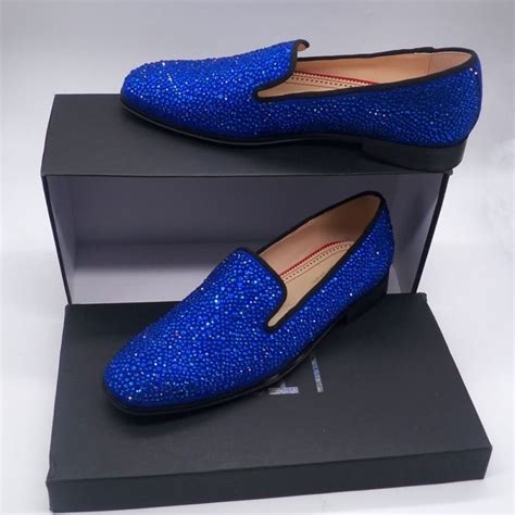 royal blue slip on shoes.